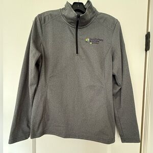 The North Face women’s grey L Large size quarter zip fleece pullover with logo